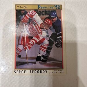 O-Pee-chee Unlimited Red and Blue Trading Card of sergei fedorov mint con